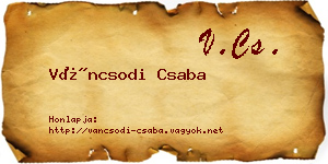 Váncsodi Csaba névjegykártya