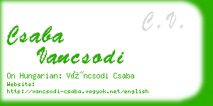 csaba vancsodi business card